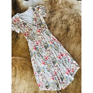 Dainty faux wrap floral dress